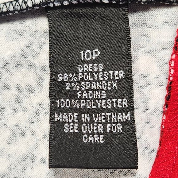 Alyx Petite Dress Size 10P Black White Print Sleeveless Pleats Stretch Party - Picture 6 of 9